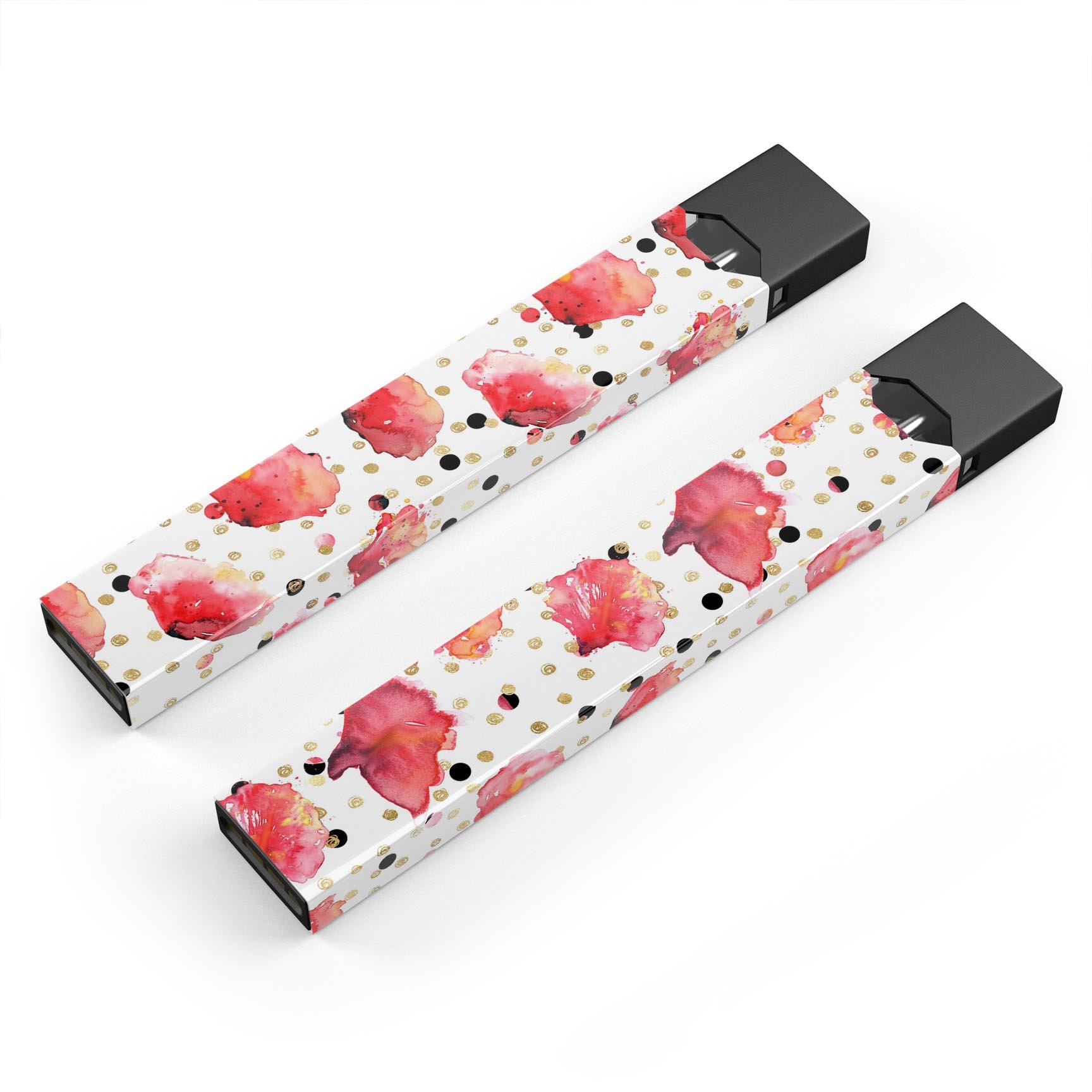 Karamfila Watercolo Poppies V4 skin-wrap for JUUL device, featuring vibrant poppy design and protective layers.